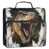 Takiito 3 Ring Zipper Binder Dinosaur Binder Organizer Portfolio with File and Shoulder Strap & Handle Large Capacity File Folder
