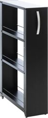 Takubo Industries NWL-200K Kitchen Wagon, Tall Wagon with Casters, Low Type, Black, Width 7.9 inches (20 cm)