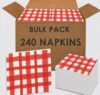 Talking Tables Pack of 240 Red Gingham Disposable Napkins Recycled Plaid Paper for Picnics, BBQ, Summer Dinners, Birthdays and Weddings - 3 Ply (33cm)