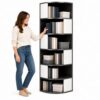 Tall Corner Bookshelf, Freestanding Display Storage Shelf