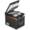 Tamfile Fireproof Document Organizer Box with Accordion File Folder,Black