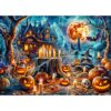 TangComplete Halloween Castle Puzzles for Adults 1000 Pieces, Letters on Back, Impossible Hard Difficult Challenging, Precise Interlocking Pieces, Home Wall Decoration