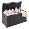 Tangkula 80 Gallon Outdoor Storage Box with Gas Struts & Lockable Lid