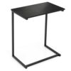 Tangkula C-Shaped End Table, Vintage Accent Couch Table with Heavy-Duty Metal Frame for Coffee/Snacks/Laptop, 26.5" Side Table for Bed, Sofa, Armchair (1, Black)