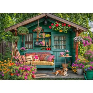 TangMosaic 1000 Piece Puzzle for Adults, Flower House Jigsaw Puzzle, Family Puzzles Game, Interlock Perfectly No Dust, Home Decoration Puzzle, Gifts for Parents