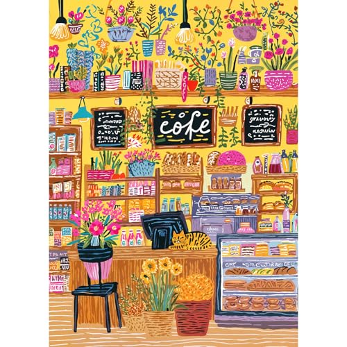 TangMosaic Puzzles for Adults 1000 Pieces, Jigsaw Puzzle for Adults, Fun Challenging Puzzle, Cozy Coffee Shop Puzzles Game, Interlock Perfectly No Dust, Gifts for Easter Mother’s Day