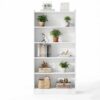 Tanimoreg 72.04 Inch 5‑Tier Open Freestanding Bookshelf,White Storage Cabinet with Thickened Boards, Water‑Resistant Display Shelf with Anti‑Tip Device for Study Living Room Bedroom Home Office