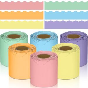 TaoBary Bulletin Board Borders Scalloped Trim,Pastel,196.8 Ft