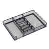 Taoxekoro DIY Metal Mesh Drawer Organizer Tray, 32x22x4.5 cm, Black