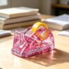 Tape Dispenser, Clear Acrylic Glitter Tape Dispenser, Liquid Glitter Tape Holder, Non Slip Desktop Tape Dispenser, for Mailing Prep Wrapping Warehouse (Pink)