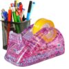 Tape Dispenser, Clear Acrylic Glitter Tape Holder with Cutter