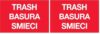 Tape Logic DL1311 Rectangle Labels, Trash/Basura/Smieci, 2" x 3", Red/White, 500 Per Roll (Pack of 2)
