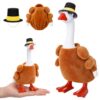 Tasdurian Magnetic Goose Statue Key Holder Desk Decor, 1 Pack, Roast Turkey