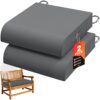 TasticTotes 19 x 19 x 3 Inch Outdoor Patio Chair Cushions Set of 2, Grey