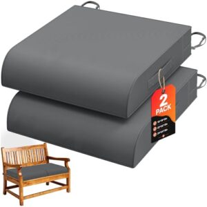 TasticTotes 19 x 19 x 3 Inch Outdoor Patio Chair Cushions Set of 2, Grey
