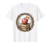 Teacher Apple and Books Illustration Gift T-Shirt, Men, White, XX-Large