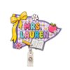 Teacher Badge Reel, Ribbon Pennant Teacher Badge Holder Retractable Clip, Thank You Teachers Appreciation Gifts, Classroom Decor Supplies Must Haves, Back to School Gifts for Teacher