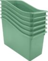 Teacher Created Resources Eucalyptus Green Plastic Book Bin 6-Pack (TCR2088686)