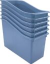 Teacher Created Resources Slate Blue Plastic Book Bin 6-Pack (TCR2088684)