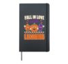 Teacher Fall In Love With Learning Retro Pumpkin Leaves Hardcover Journal, Black