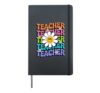 Teacher Groovy Daisy Retro Back To School Last Day Of School Hardcover Journal, Black