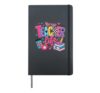 Teacher Life Colorful Classroom Educator Patchwork Art Hardcover Journal, Black