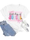 Teacher Shirts Women First Day Back School Kindness Short Sleeve Tee Tops