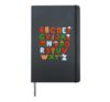 Teacher Student Christmas Alphabet Fun Learning Hardcover Journal, Black