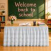 Teacher Table Skirt, 4.6/5.9/8.9/11.8/13.8Ft×29in Stationery Teacher Desk Skirts for Back to School Home Office Bookcase Cabinet Table Supplies Stationery(#I,5.9ftx29in)