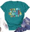 Teacher T Shirt Women Teacher Life Short Sleeve Teacher's Day Gift Shirt Back to School Shirt Tee Top(Cyan,Mudium)