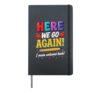 Teacher Welcome Back Here We Go Again First Day Of School Hardcover Journal, Black