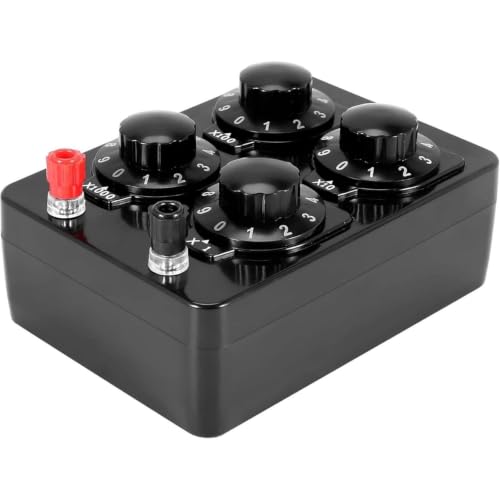 Teaching Resistance Box 0-9999.9 Ohm 0.1 Ohm Adjustable Standard Student Junior High School Electrical Physics Experimental Equipment Teaching Instrument High Definition Standard Adjustable