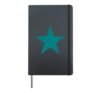 Teal Star on Multiple Colors Hardcover Journal, Black