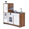 Teamson Kids Little Chef Palm Springs Classic Kids Play Kitchen with 6 Accessories, Natural/White