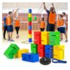 Teamwork Blocks Set, 10 Pcs Team Building Games for Adults, Durable ABS Activity Kits for Corporate Work, Giant Tower Stack Game Office & Outdoor