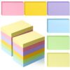 Tecmisse 1200 PCS Blank Index Cards 3x5, Colored Index Flash Cards for Studying, Note Cards, Study Cards Flashcards for School, Learning, Memo Scratch Pad, 6 Colors