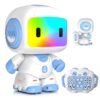 Tecpenda Robot Toys for Kids Ages 3-6, Mini Backpack Remote Control Robot with Voice Recording & Repeat, LED Light-Up Face, Music Dance, Programmable Actions, STEM Toy Gifts for Boys Girls