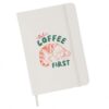 TeesAndTankYou Coffee First Cat 5" x 7" Hardbound Soft Touch Notebook Journal (Ruled, 80 Pages) White