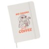TeesAndTankYou No Drama Just Coffee Cat 5" x 7" Hardbound Soft Touch Notebook Journal (Ruled, 80 Pages) White