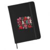 TeesAndTankYou Strawberry Teacher 5" x 7" Hardbound Soft Touch Notebook Journal (Ruled, 80 Pages) Black