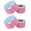 TEHAUX 2 Rolls Self Adhesive Thermal Label Sticker Roll, Pink Thermal Paper Self-Adhesive Labels for Efficient Continuous Printing and Sturdy Use, for Identification Tasks and Office