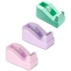 TEHAUX 3pcs Small Macaron Tape Dispenser Lightweight Portable Adhesive Tape Holder for Office School Home Desk Use