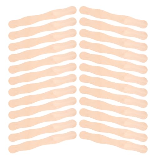TEHAUX 70pcs Wavy Wooden Fan Handle Sticks 8 Inch Natural Wood Craft Sticks for DIY Painting Mixing and Wedding Programs, Food Safe Wood Rods Suitable for Traditional Chinese Fans