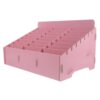 TEHAUX Wooden 24 Grid Cell Phone Storage Box Pink for Desktop Organizing