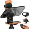 Teleprompter for Phone Magnetic Base with Mini Handheld Tripod, LENSGO TCQI 10P 10'' Teleprompter for Smartphone App Compatible with iOS/Android, Professional Prompter for YouTube, Zoom, TikTok