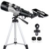 Telescope 70mm Aperture 400mm Astronomical Refracting Telescopes - Travel Telescope with Tripod, Phone Adapter(Silver)