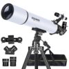 Telescope for Adults High Powered, 80mm Aperture 900mm Professional Refractor Telescope for Adults & Beginners, Compact and Portable Travel Telescopio with Carrying Bag and Designed Phone Adapter