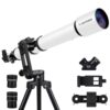 Telescope for Adults High Powered, 90mm Aperture 1000mm Refractor Telescopes for Adults Astronomy Telescopio with High Precision Adjustment, Ultra-Stable Vertisteel AZ Mount Base Tripod, Phone Adapte