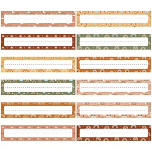 Teling 72 Pcs Desk Name Plates for Kids Classroom, Bohemian Style