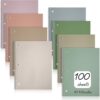 Teling 8 Pcs 1 Subject Spiral Notebook for Work College Ruled 8 x 10 1/2 Inch Spiral Journal Notebook 3 Hole Punched Paper Easy Tear Line 100 Sheets Office Study Supplies (Morandi Color)